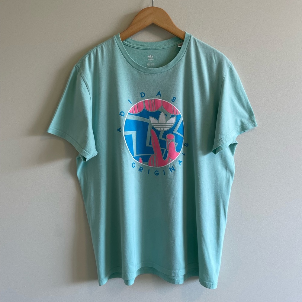 Size XL adidas Mint Green and Light Pink T-Shirt